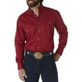thumbnail image 1 of Wrangler Men's Long Sleeve Western Button Down Lightweight Solid Twill Shirt, 1 of 5
