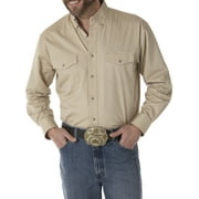 Wrangler Men's Long Sleeve Western Button Down Lightweight Solid Twill Shirt