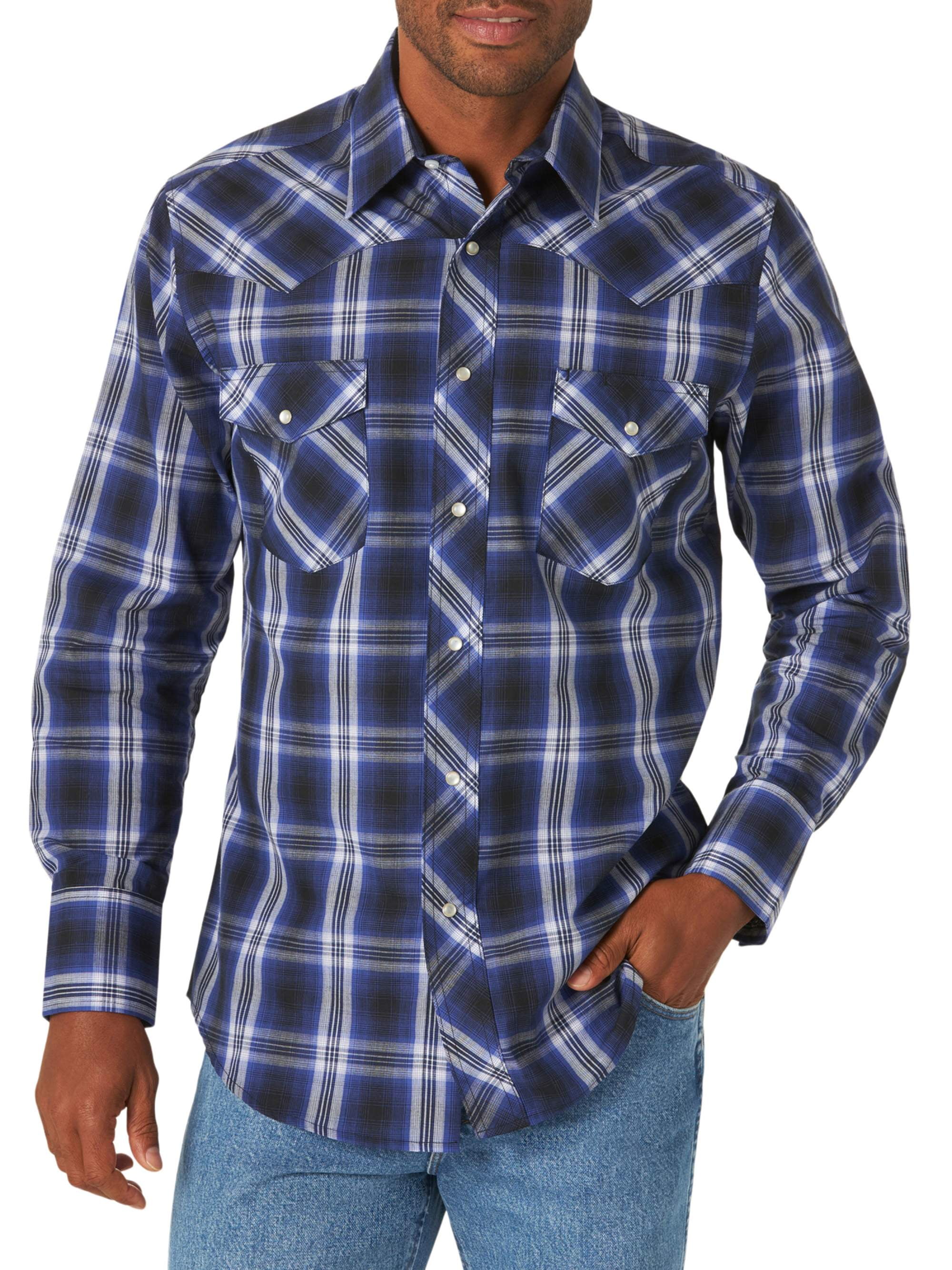 Men's Wrangler® PBR® Logo Long Sleeve Print Western Snap Shirt