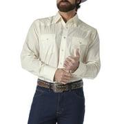 Wrangler Mens Long Sleeve Western Snap Dobby Striped Shirt