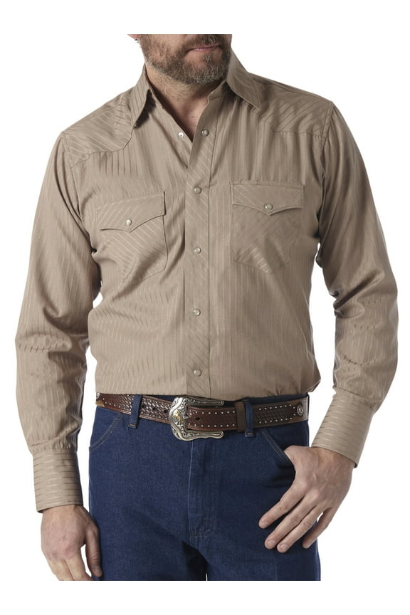 Men's Long Sleeve Western Snap Dobby Striped Shirt