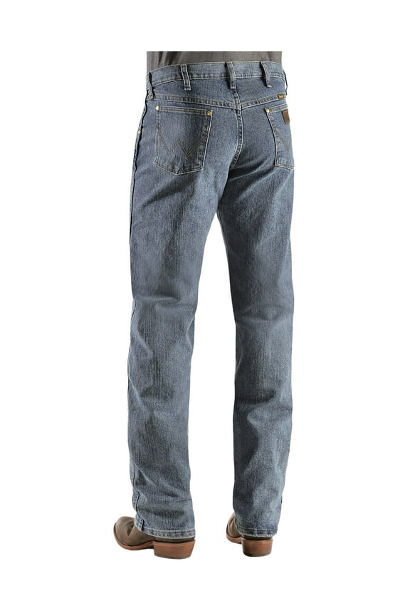 Men's Medium Wash Premium Performance Cowboy Cut Denim Jeans Dark Denim 33W x 32L US