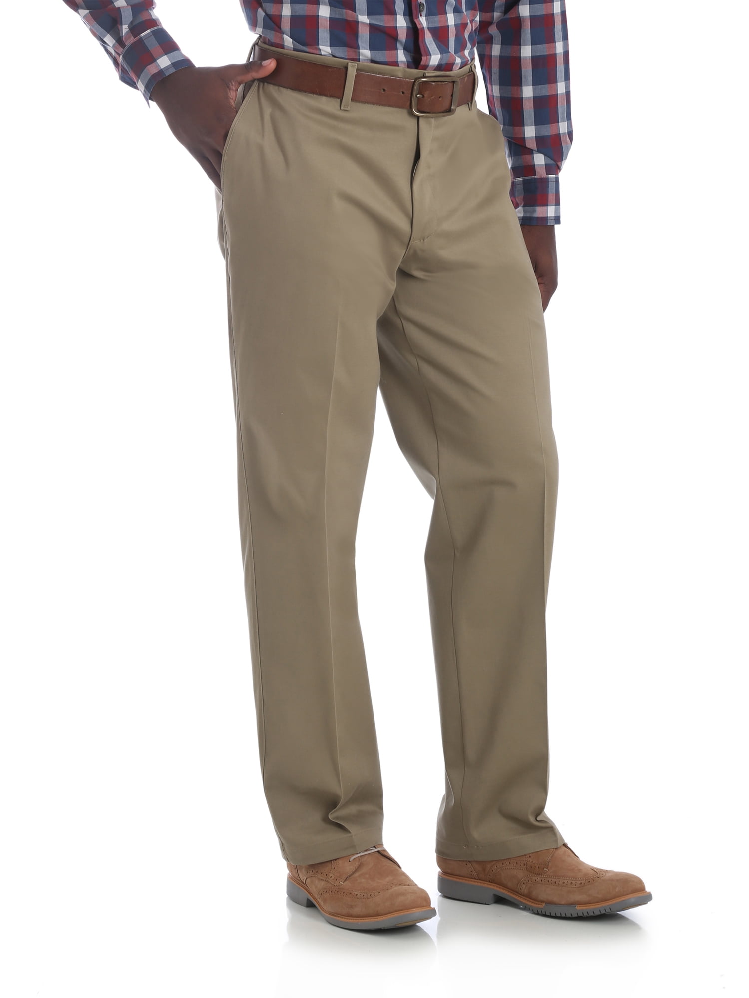 Wrangler men's No Iron Khaki Pant Straight Fit Cotton Blend