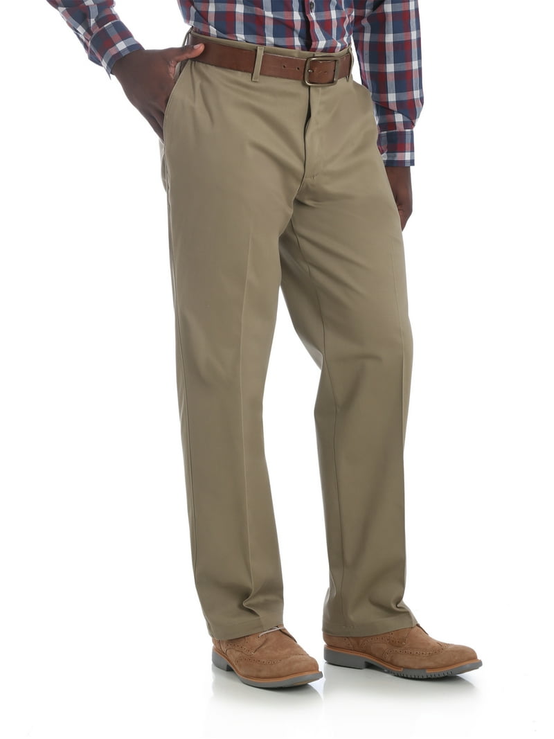 Wrangler men's No Iron Khaki Pant Straight Fit Cotton Blend