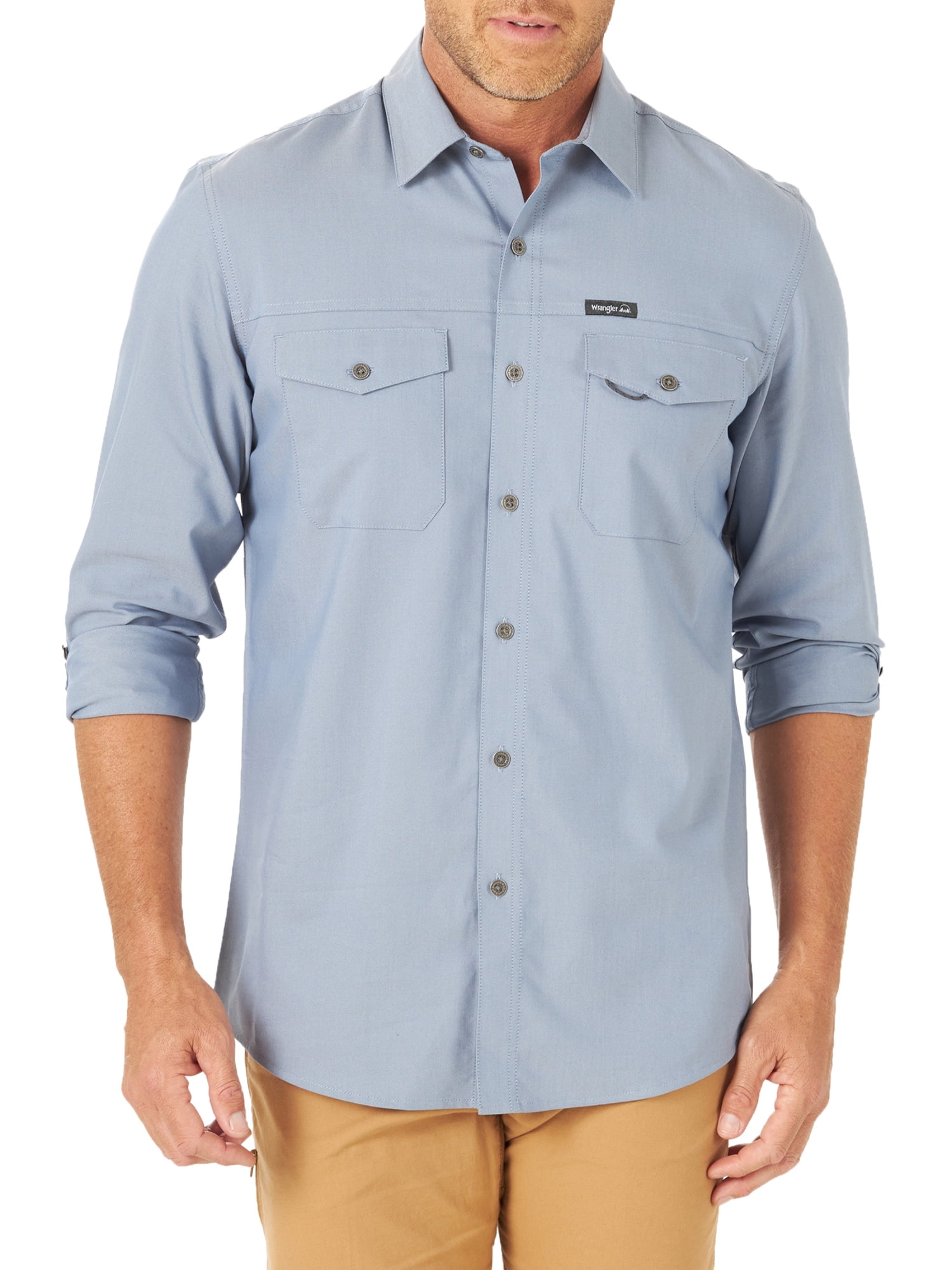 Wrangler Men's Outdoor 2-Pocket Performance Utility Shirt