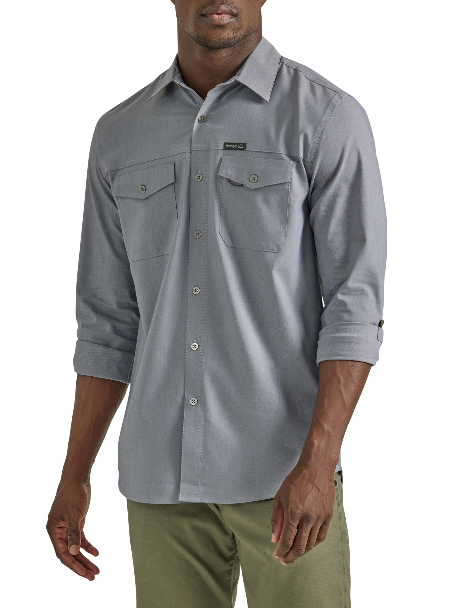 Wrangler® Men's Outdoor Long Sleeve Shirt with UPF 30+ Protection ...