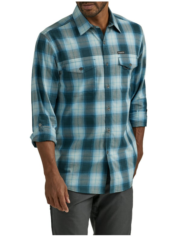 Wrangler® Men's Outdoor Long Sleeve Shirt with UPF 30+ Protection, Sizes S-5XL
