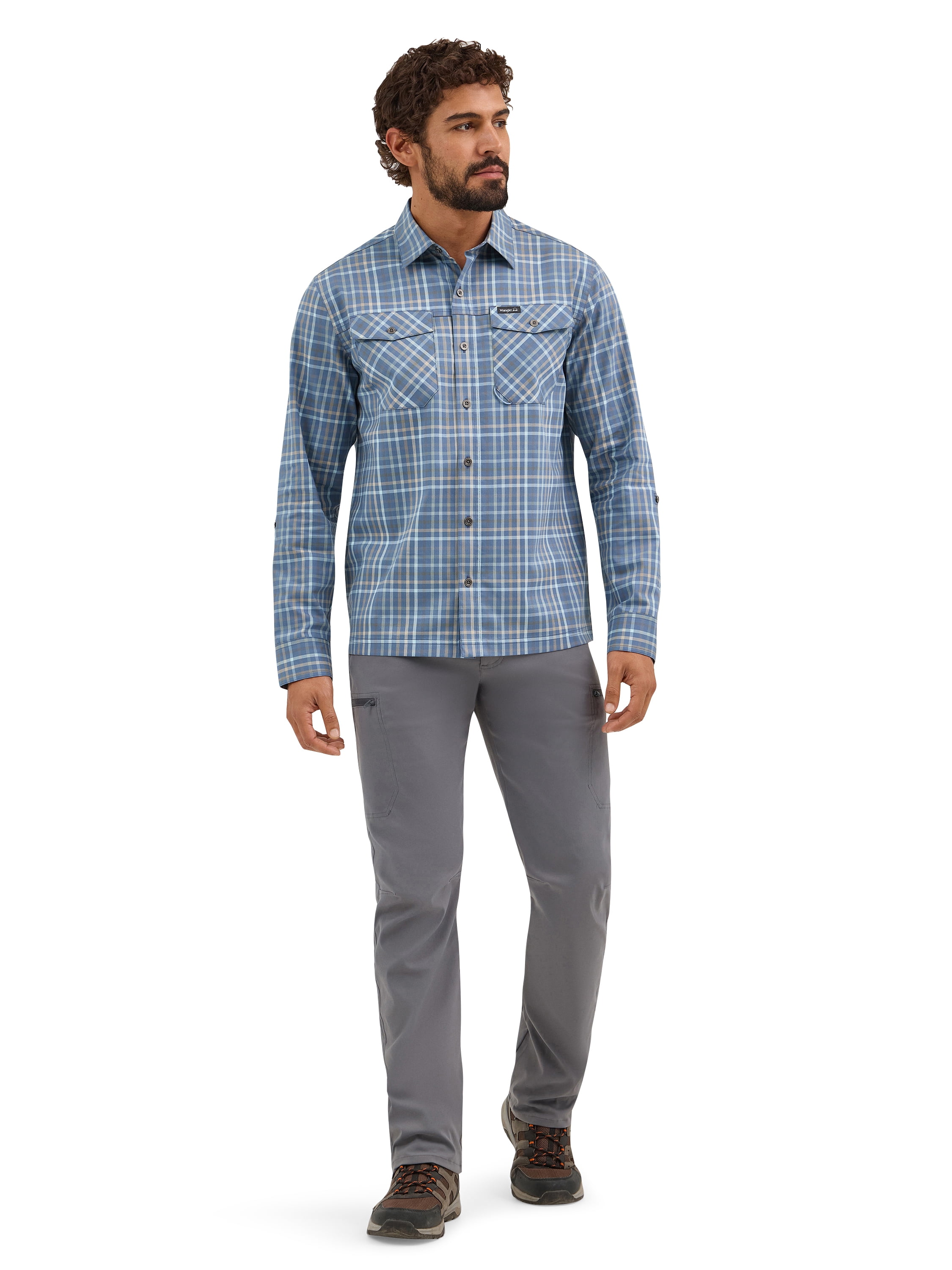 Wrangler® Men's Outdoor Long Sleeve Shirt with UPF 30+ Protection, Sizes S-5XL