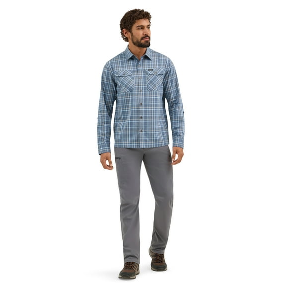 Wrangler® Men's Outdoor Long Sleeve Shirt with UPF 30+ Protection, Sizes S-5XL