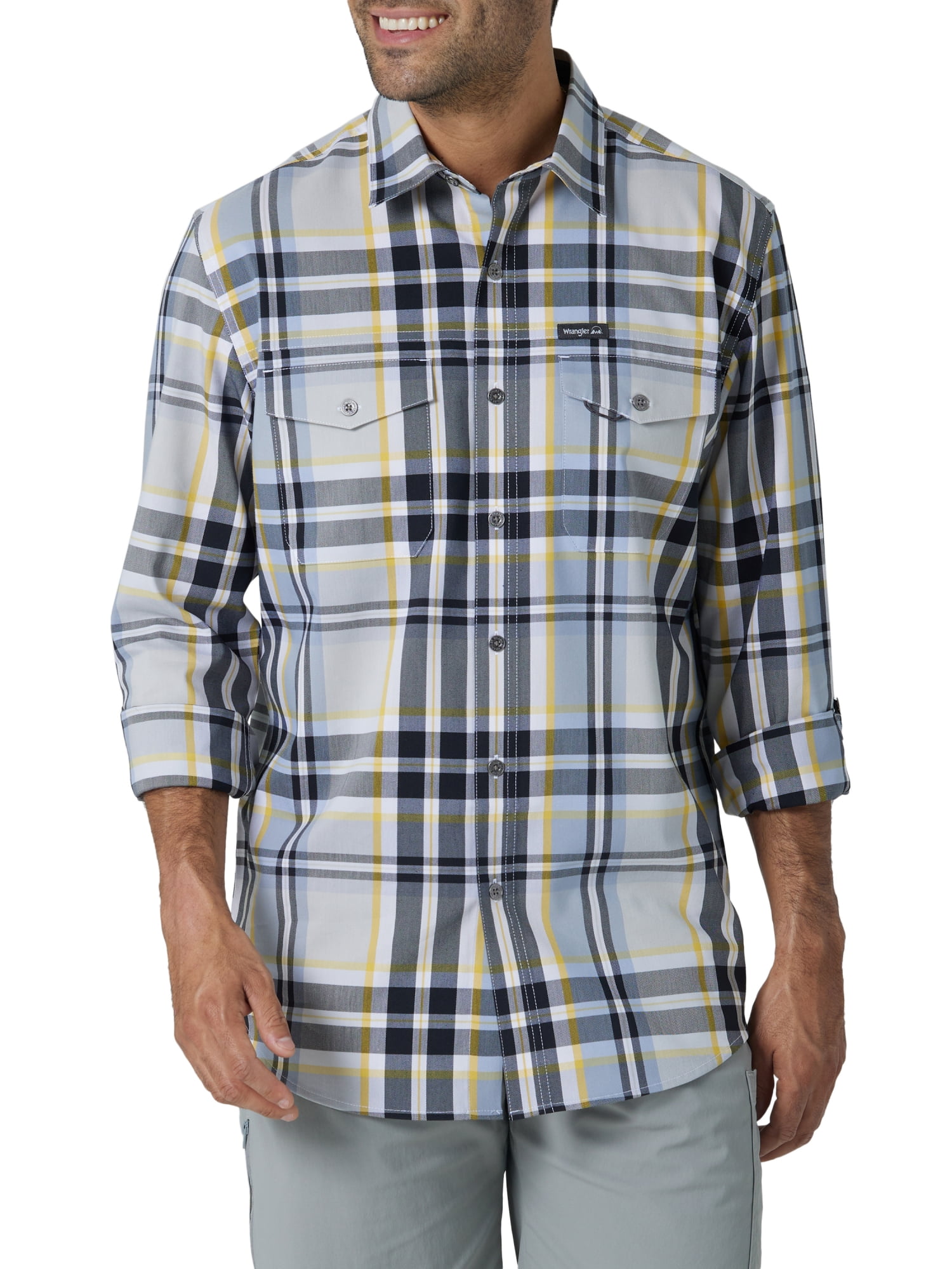 Wrangler Men's Outdoor Long Sleeve Shirt with UPF 30+ Protection, Sizes  S-5XL 