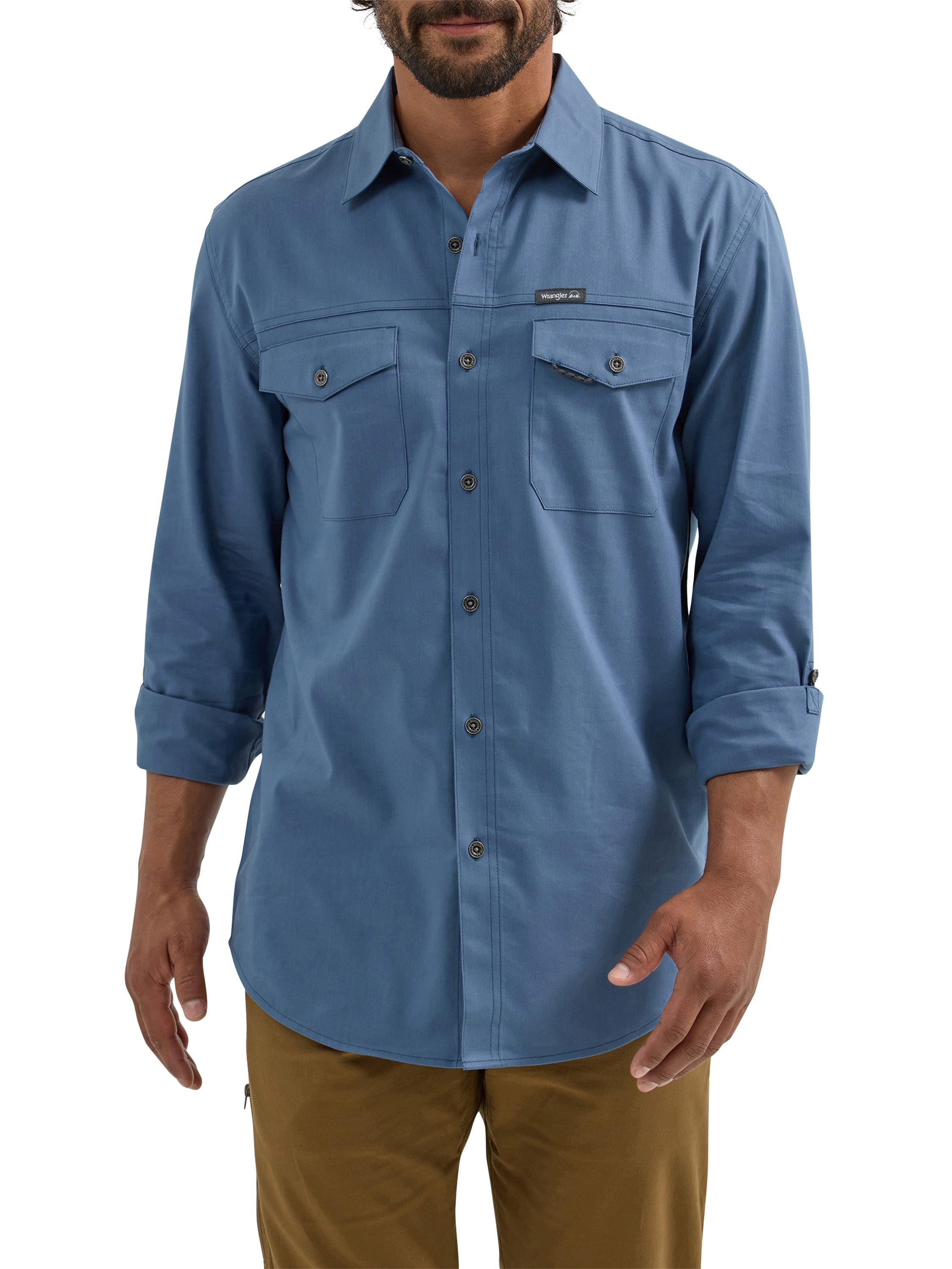 Wrangler® Mens Outdoor Long Sleeve Shirt with UPF India Ubuy