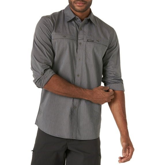 Wrangler Men's Outdoor Long Sleeve Utility Camp Shirt