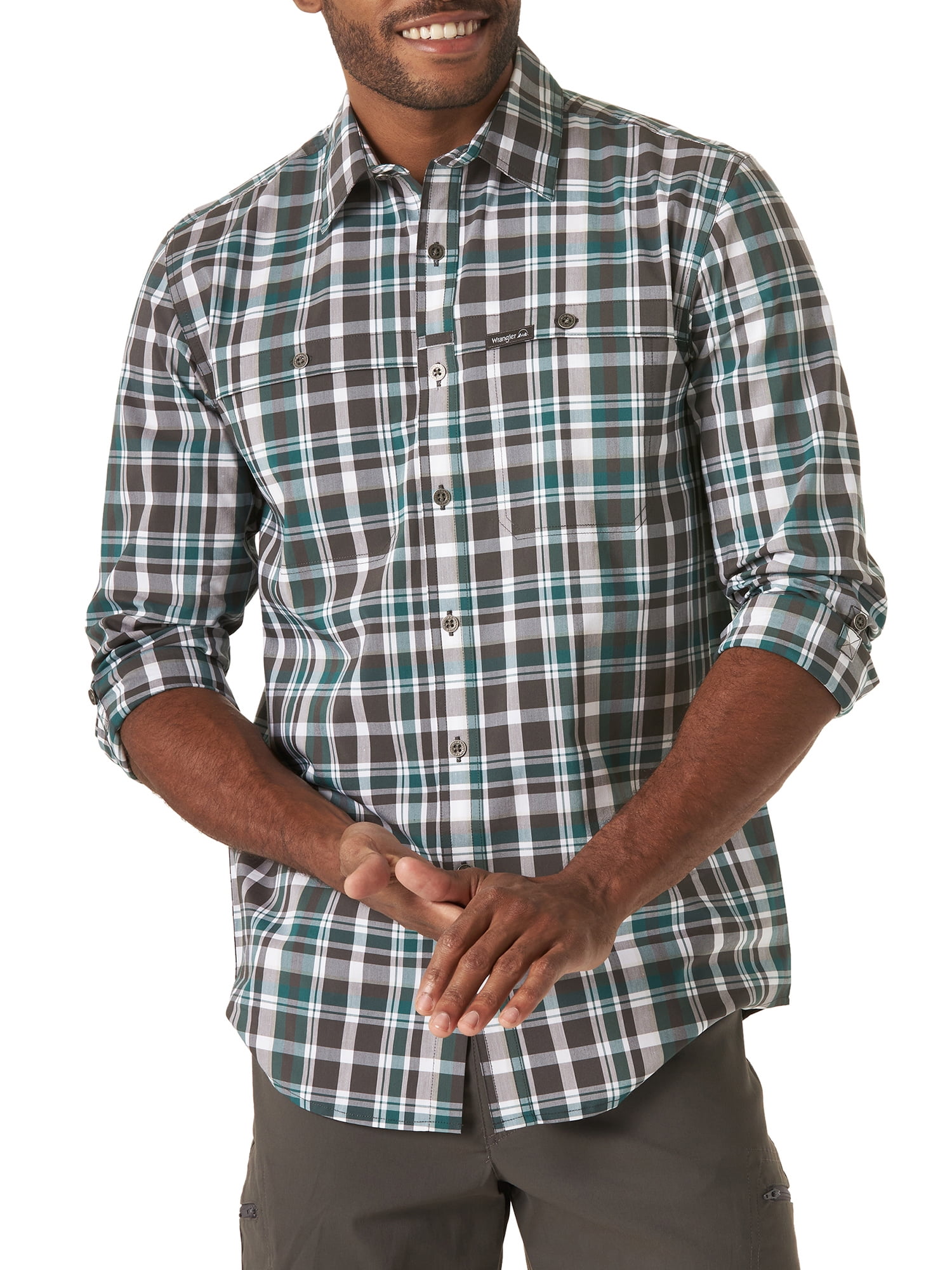 Wrangler Men's Outdoor Long Sleeve Utility Camp Shirt