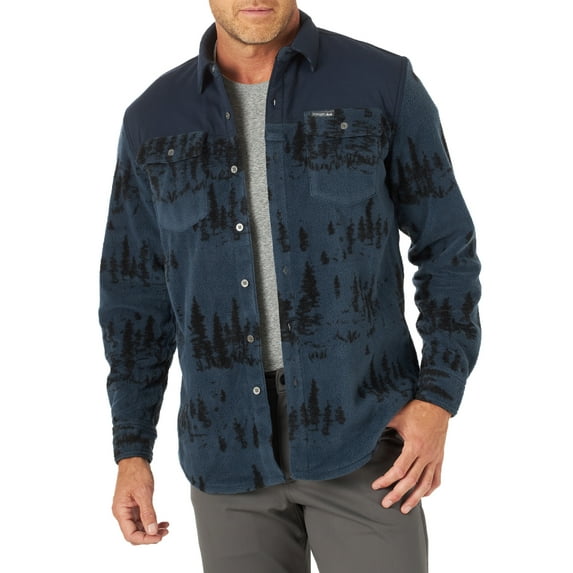 Wrangler Men's Outdoor Overlay Fleece Shirt
