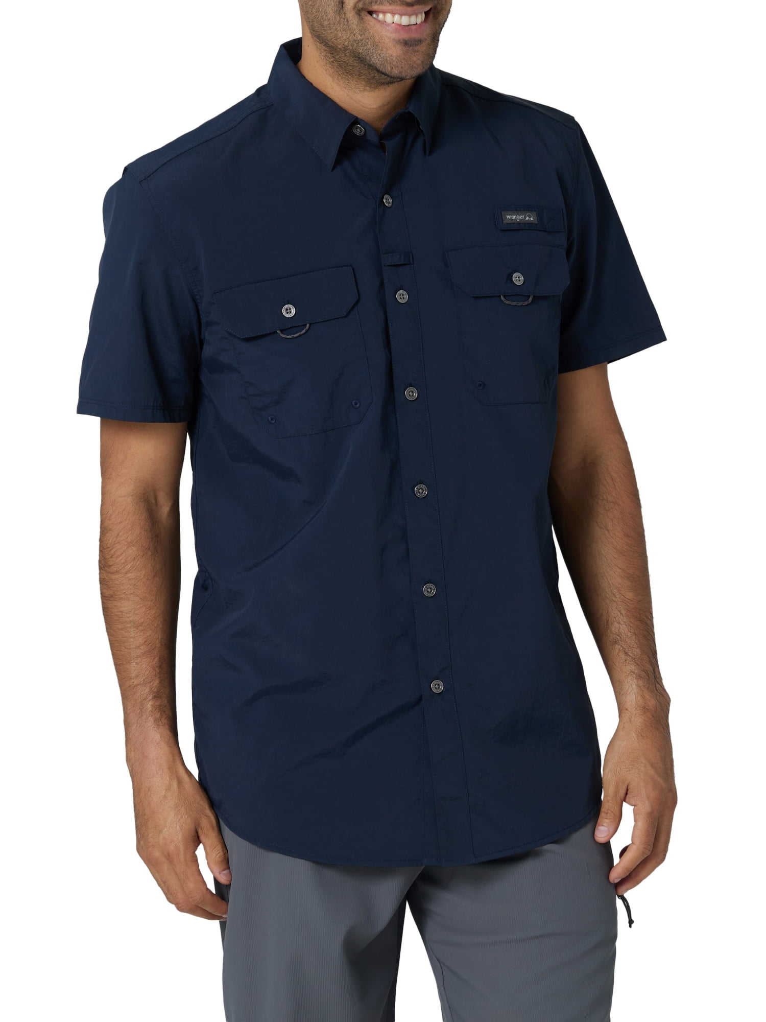Wrangler Men's Outdoor Short Sleeve Fishing Shirt with UPF 30+