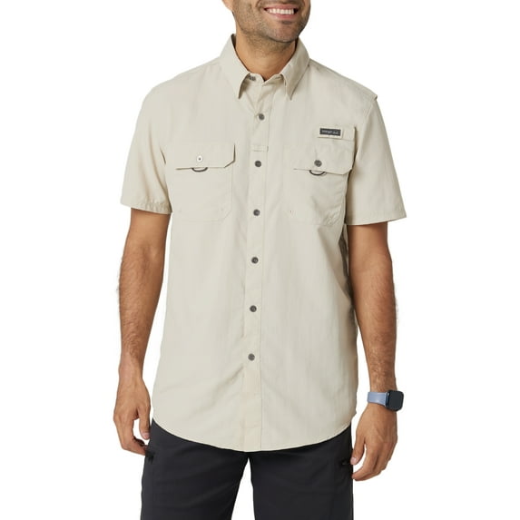 Wrangler Men’s Outdoor Short Sleeve Fishing Shirt with UPF 30+, Sizes S-5XL