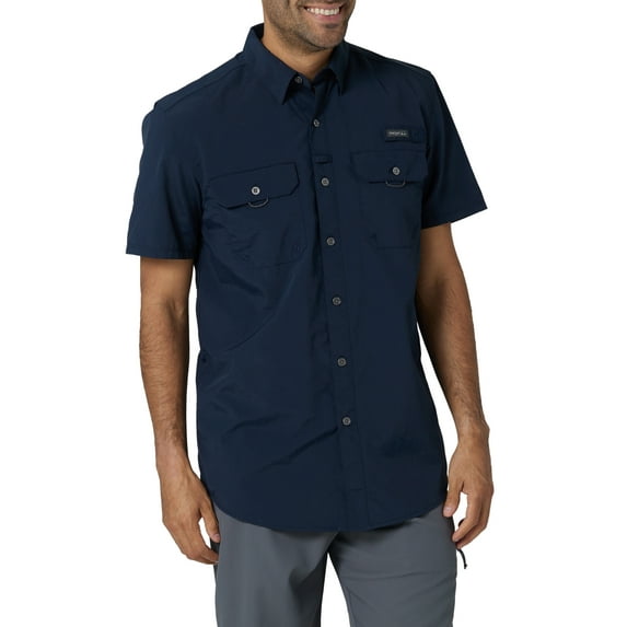 Wrangler Men’s Outdoor Short Sleeve Fishing Shirt with UPF 30+, Sizes S-5XL
