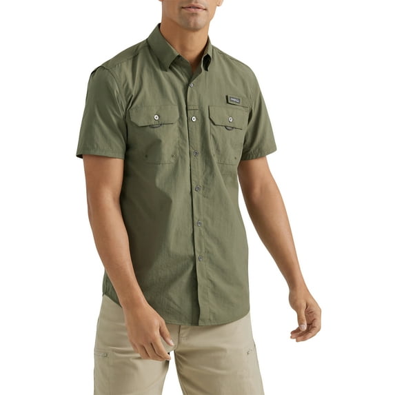 Wrangler® Men's Outdoor Short Sleeve Fishing Shirt with UPF 40 Protection, Sizes S-5XL