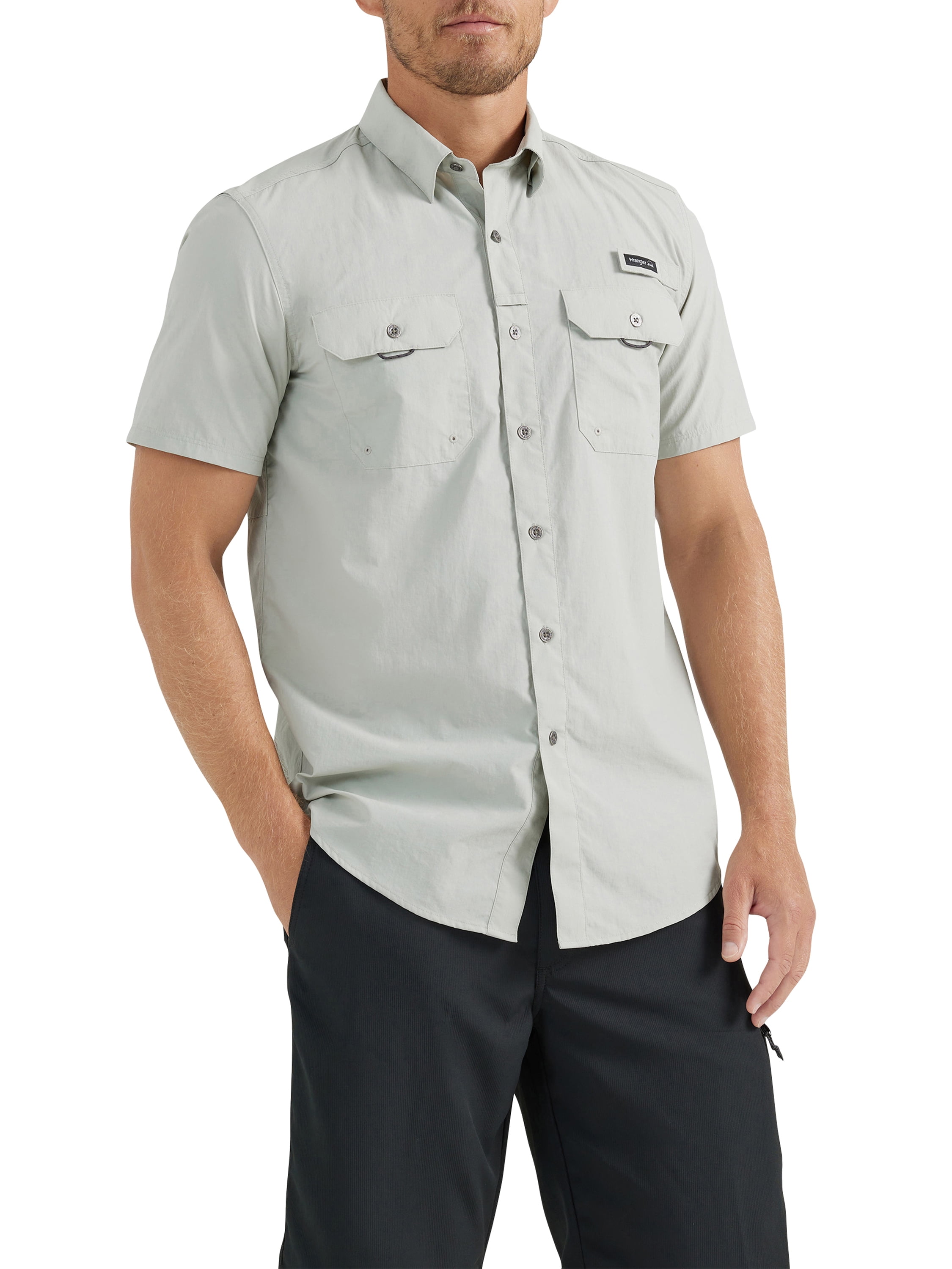 Men's Grey Short Sleeve Fishing Shirt