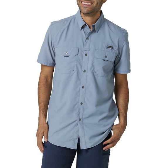 Wrangler® Men's Outdoor Short Sleeve Fishing Shirt with UPF 40 Protection, Sizes S-5XL