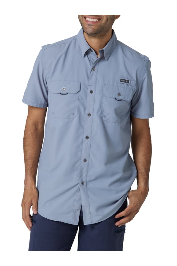 Men's Outdoor Short Sleeve Fishing Shirt with UPF 40 Protection, Sizes S-5XL