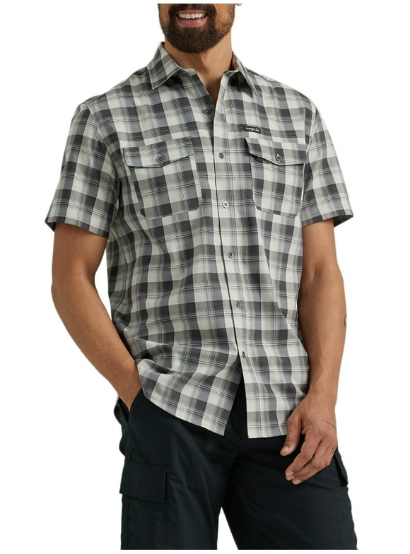 Wrangler® Men's Outdoor Short Sleeve Utility Shirt with Moisture Wicking, Sizes S-5XL