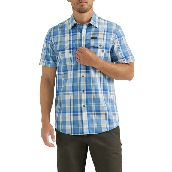 Wrangler® Men's Outdoor Short Sleeve Utility Shirt with Moisture Wicking, Sizes S-5XL