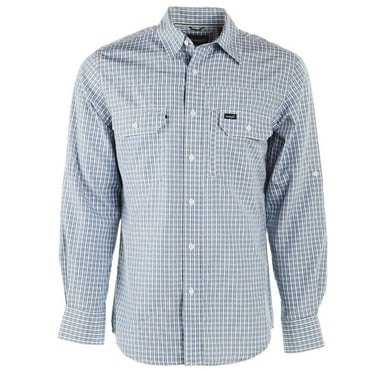 Wrangler Men's Plaid Print Long Sleeve Button-Down Western Performance Shirt - 112333322 Medium