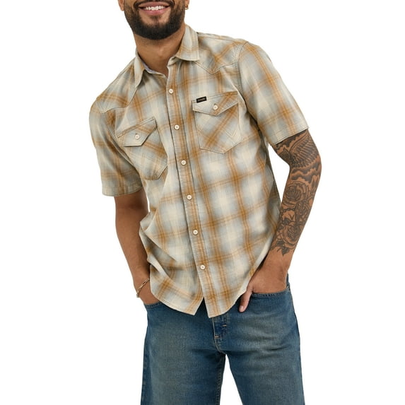 Wrangler® Men's Premium Short Sleeve Plaid Shirt, Sizes S-2XL