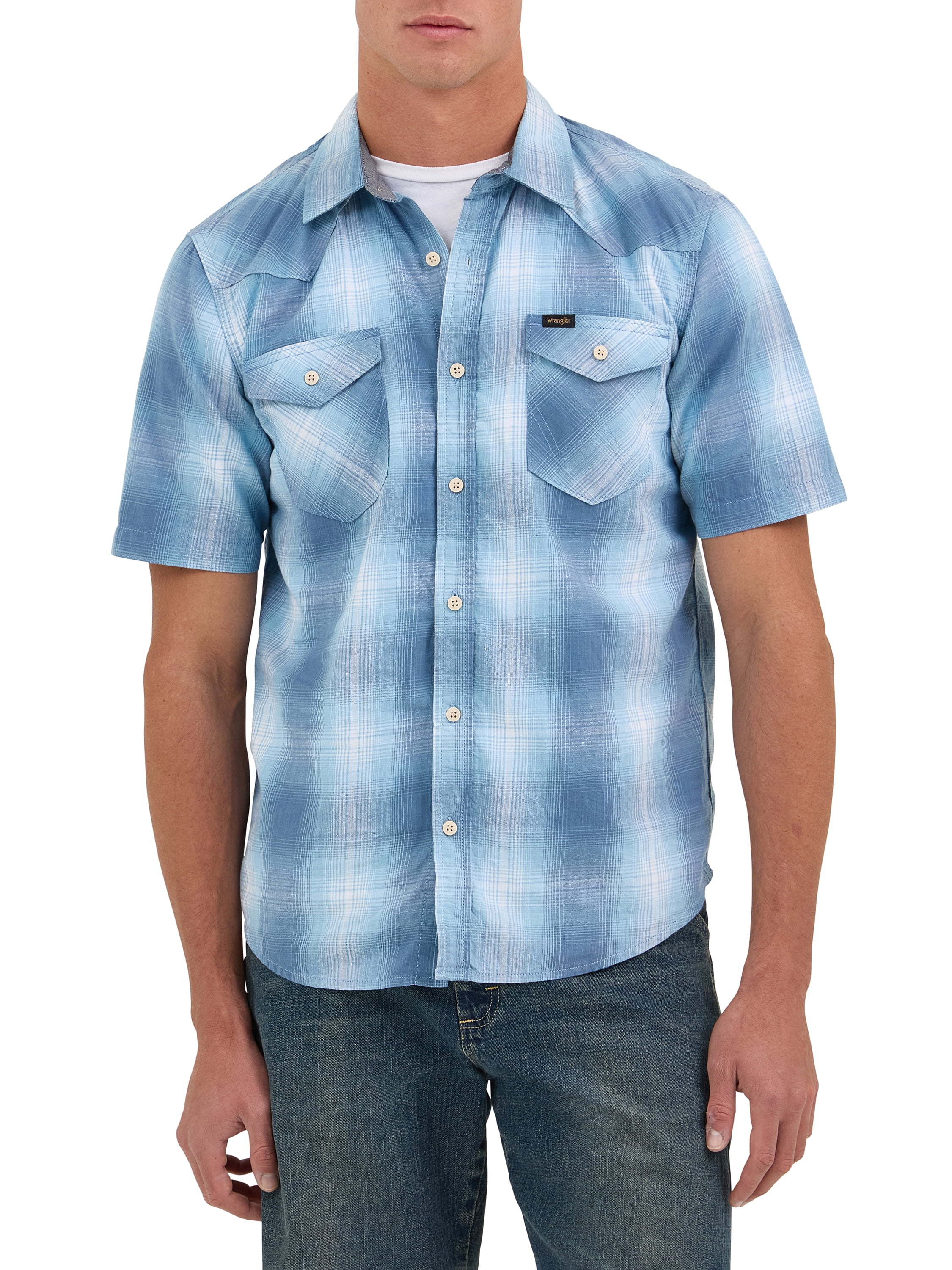 Wrangler® Men's Premium Short Sleeve Plaid Shirt, Sizes S-2XL