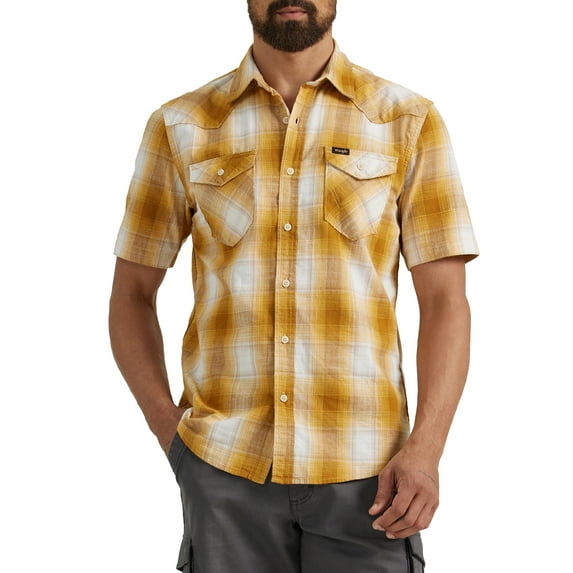 Wrangler® Men's Premium Short Sleeve Plaid Shirt, Sizes S-2XL