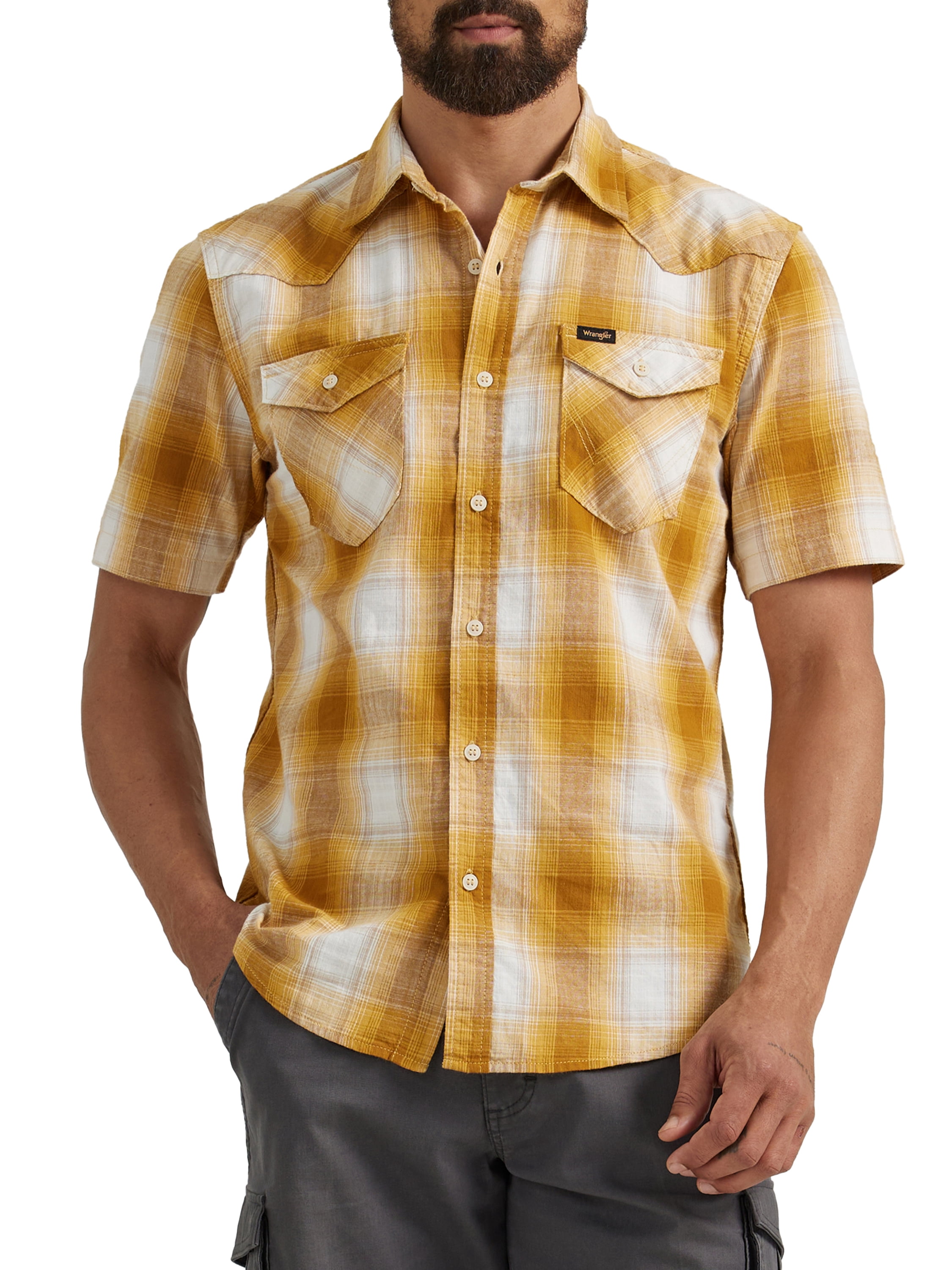 Wrangler® Men's Premium Short Sleeve Plaid Shirt, Sizes S-2XL