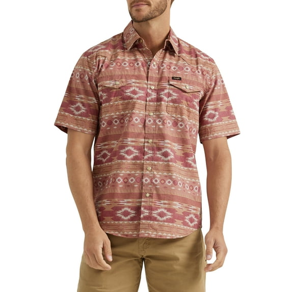 Wrangler® Men's Premium Short Sleeve Patterned Shirt, Sizes S-2XL