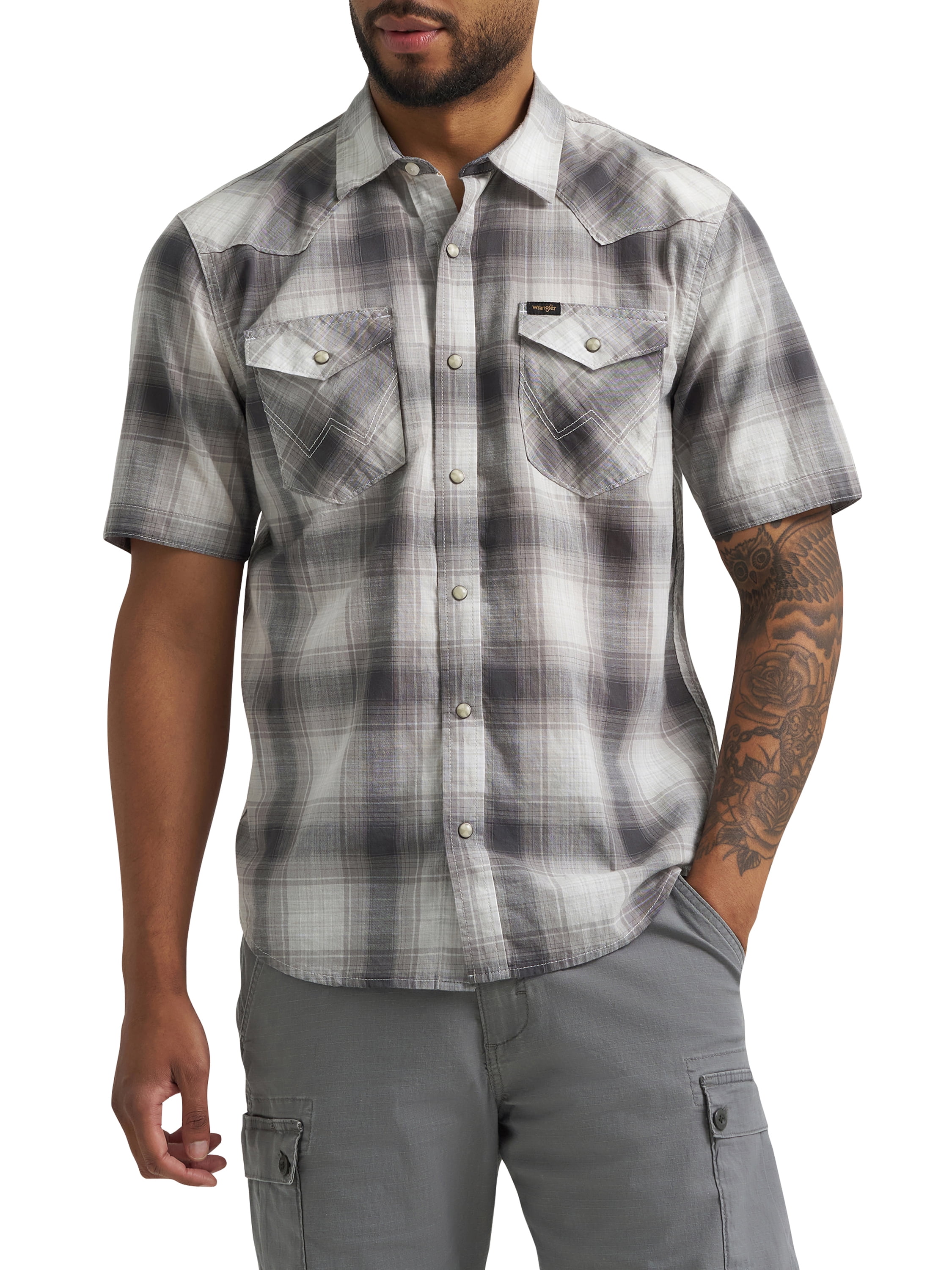 Wrangler® Men's Premium Short Sleeve Plaid Shirt, Sizes S-2XL