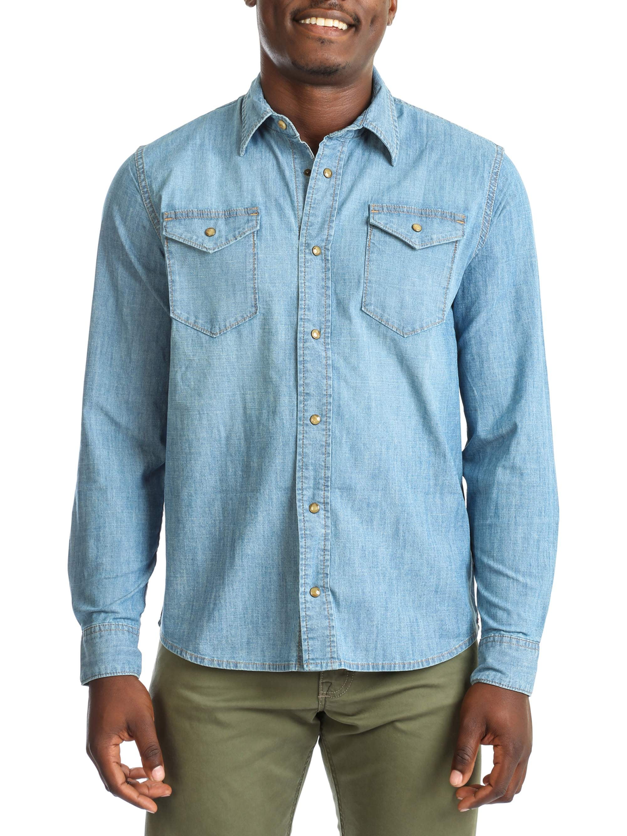 Walmart wrangler hot sale denim shirt