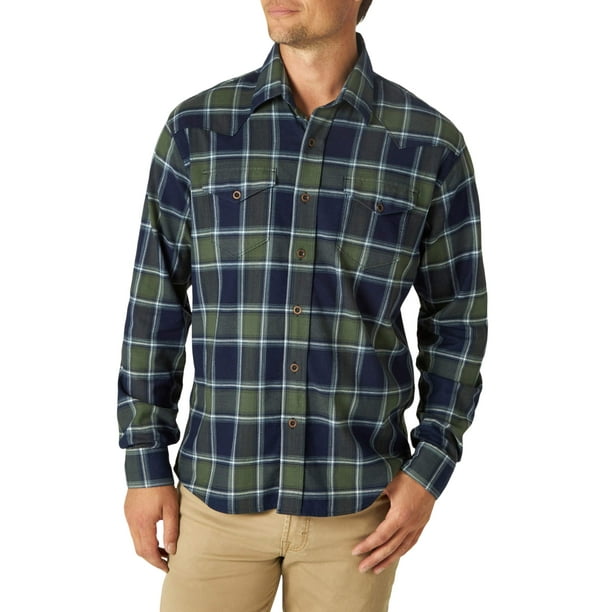 Wrangler Men's Premium Slim Fit Plaid Shirt - Walmart.com