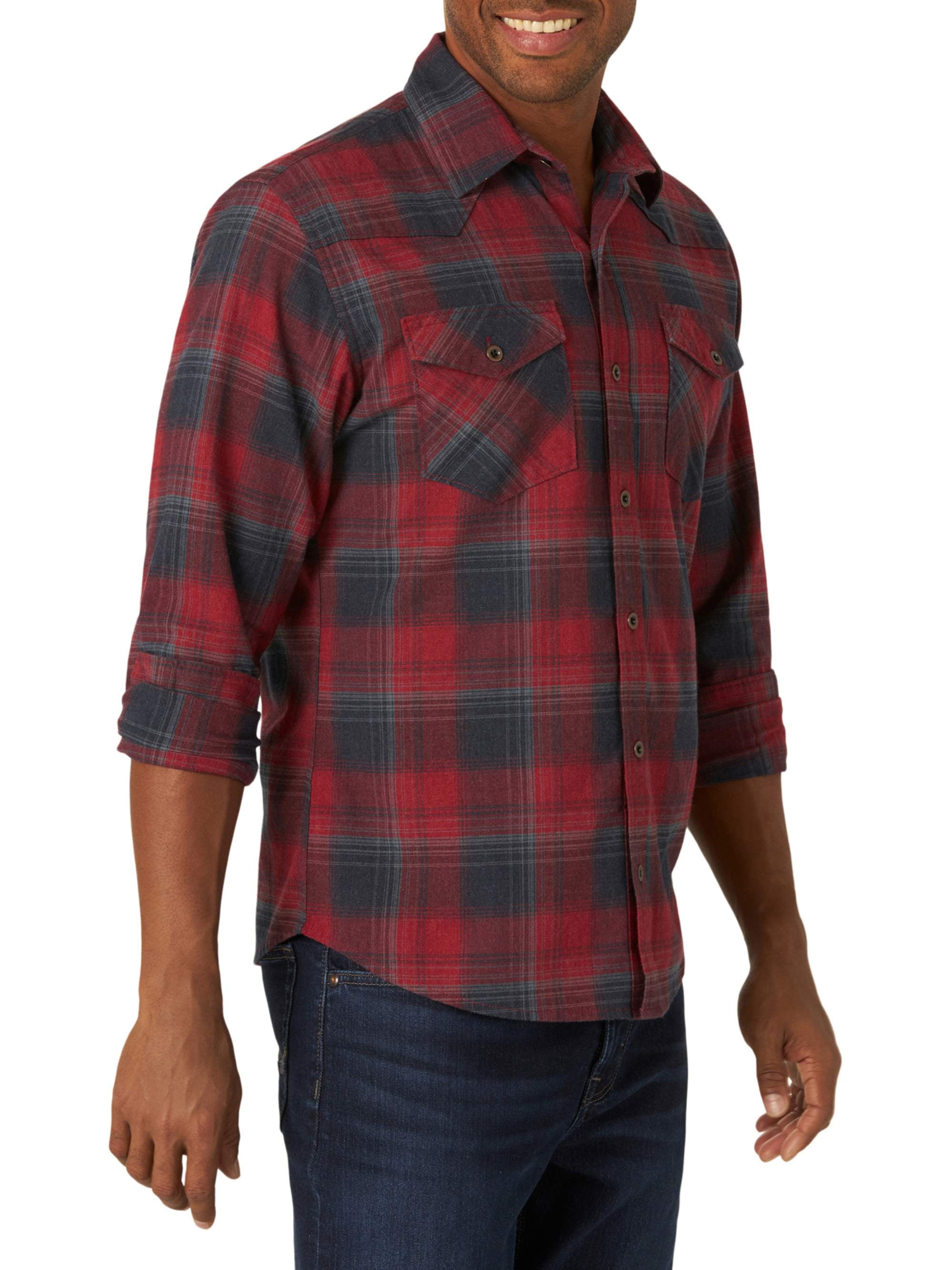 Wrangler Men's Premium Slim Fit Plaid Shirt