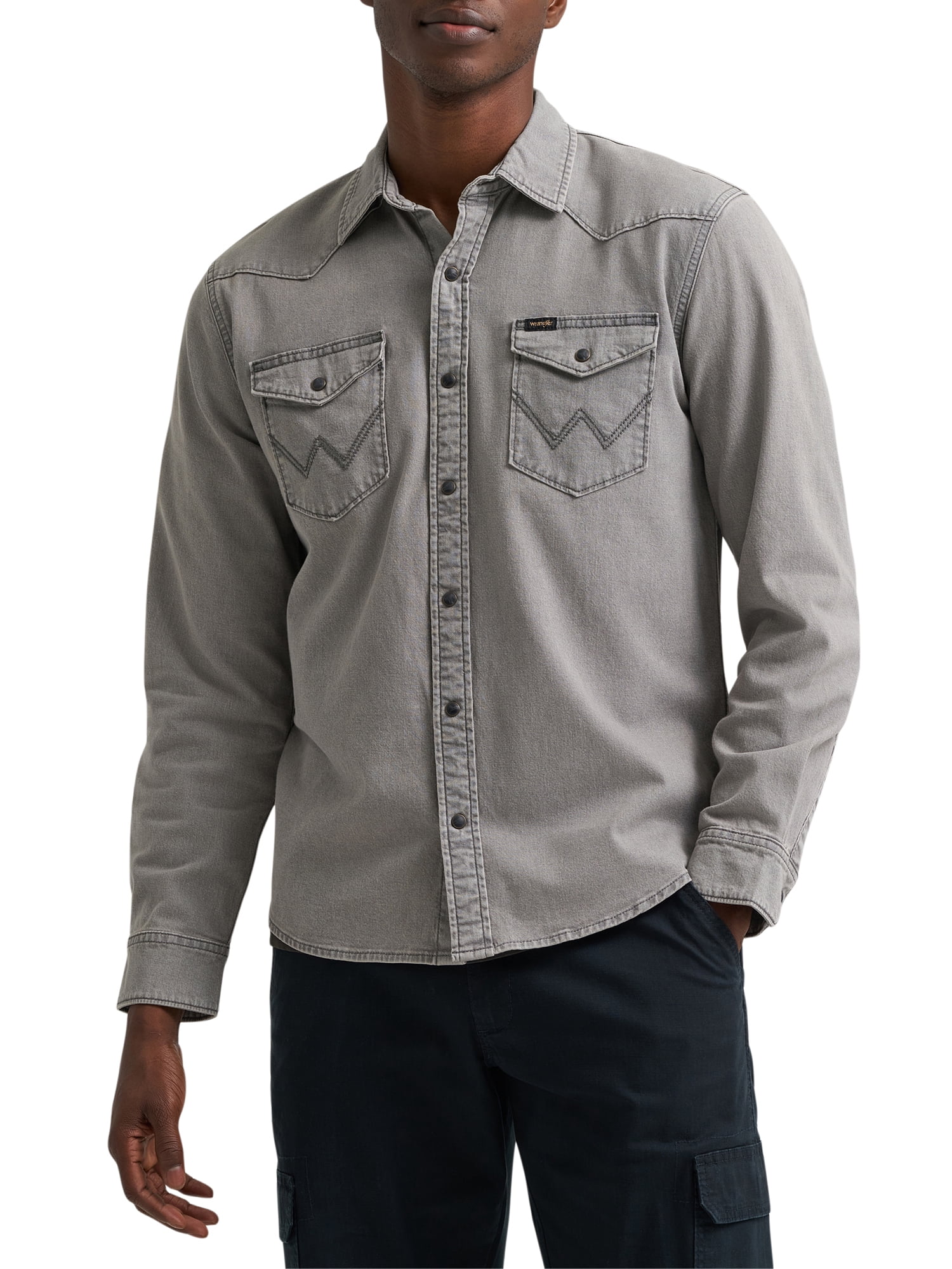 Wrangler® Men's Regular Fit Long Sleeve Denim Shirt, S-2XL