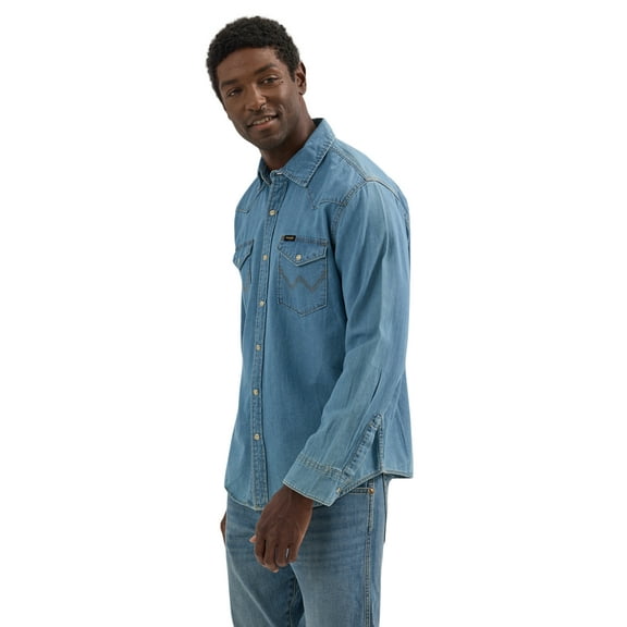 Wrangler® Men's Regular Fit Long Sleeve Denim Shirt, S-2XL