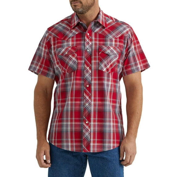 Wrangler® Men's Regular Fit Short Sleeve Western Shirt, Sizes S-5XL