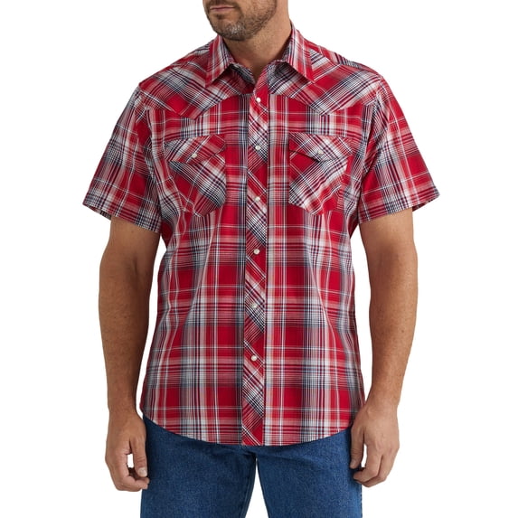 Wrangler® Men's Regular Fit Short Sleeve Western Shirt, Sizes S-5XL