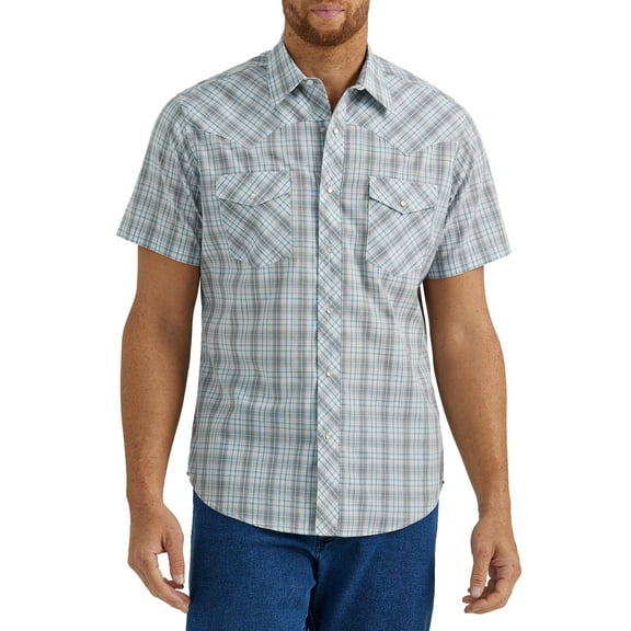 Wrangler® Men's Regular Fit Short Sleeve Western Shirt, Sizes S-5XL