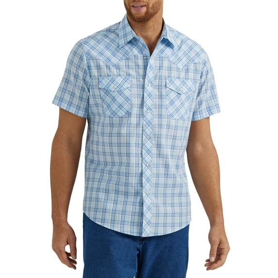 Wrangler® Men's Regular Fit Short Sleeve Western Shirt, Sizes S-5XL