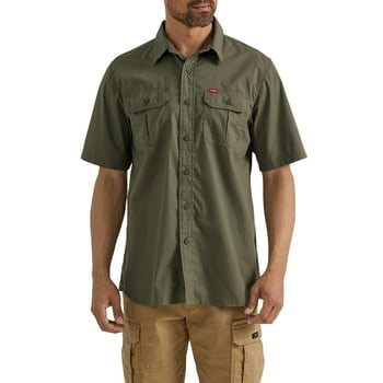 Wrangler® Men's Relaxed Fit Short Sleeve Twill Shirt, Sizes S-5XL