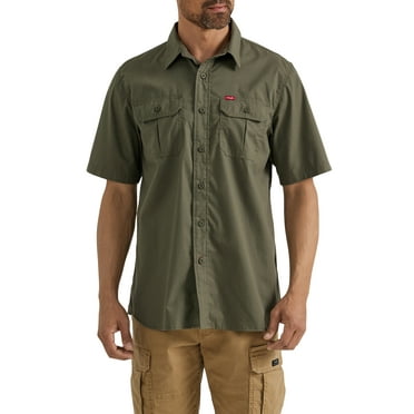 Wrangler® Men's Relaxed Fit Short Sleeve Twill Shirt, Sizes S-5XL