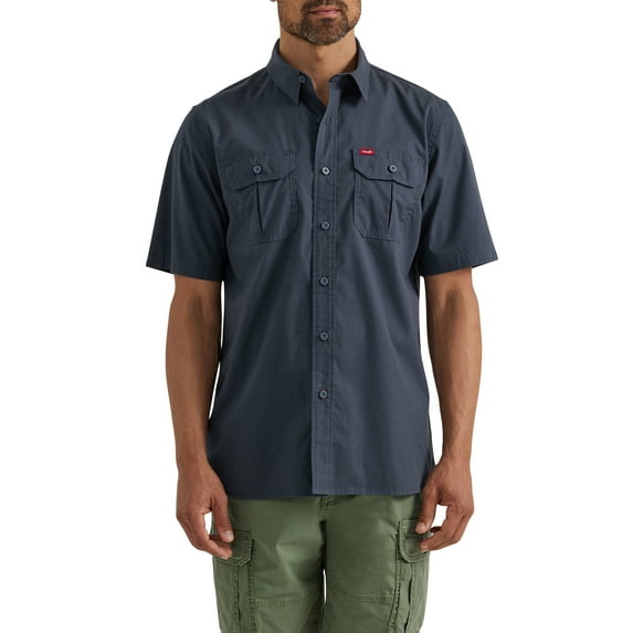 Wrangler® Men's Relaxed Fit Short Sleeve Twill Shirt, Sizes S-5XL