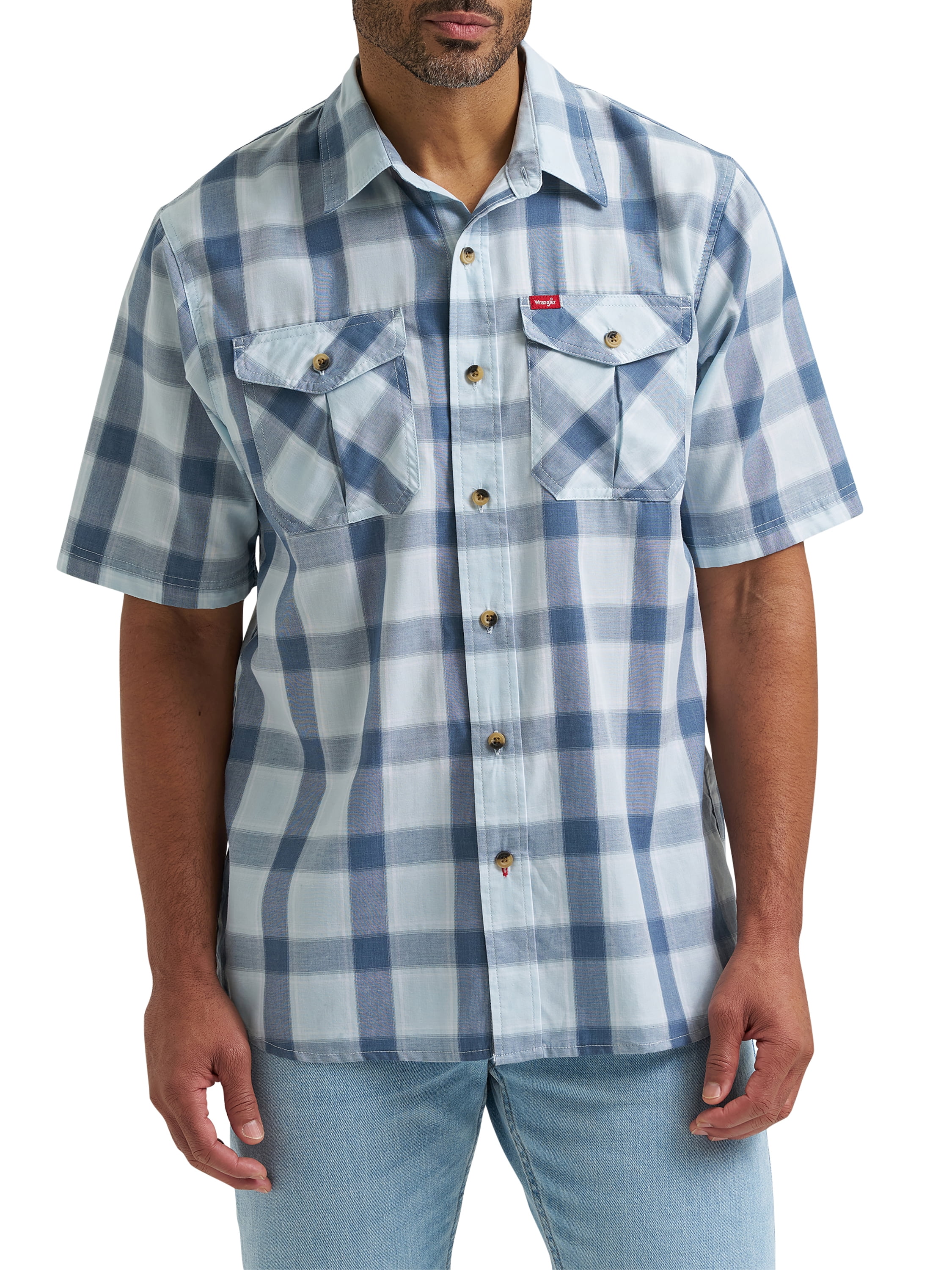 Wrangler® Men's Relaxed Stretch Poplin Shirt, Sizes S-5XL
