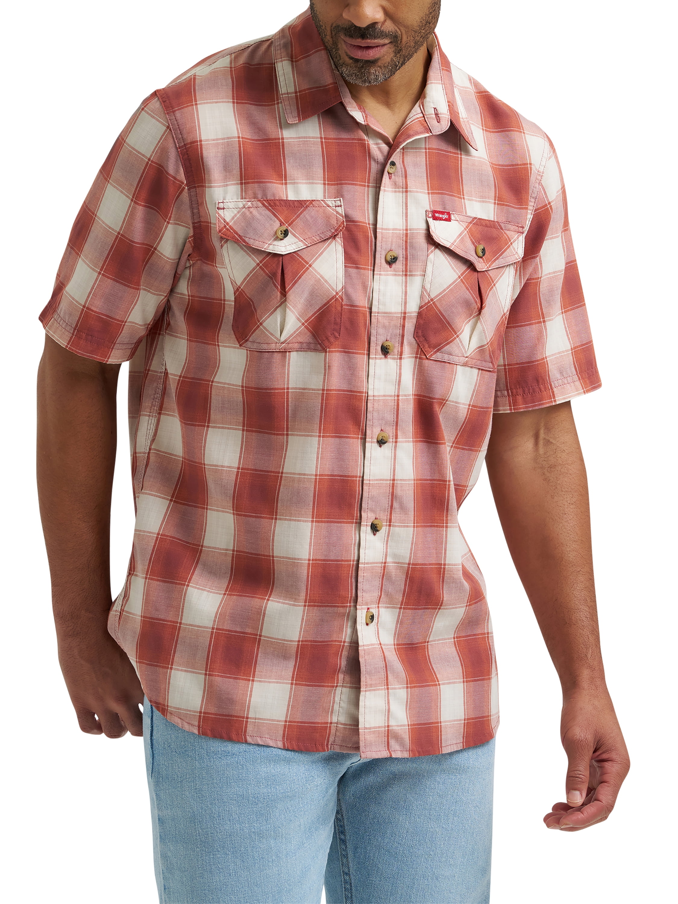 Wrangler® Men's Relaxed Stretch Poplin Shirt, Sizes S-5XL