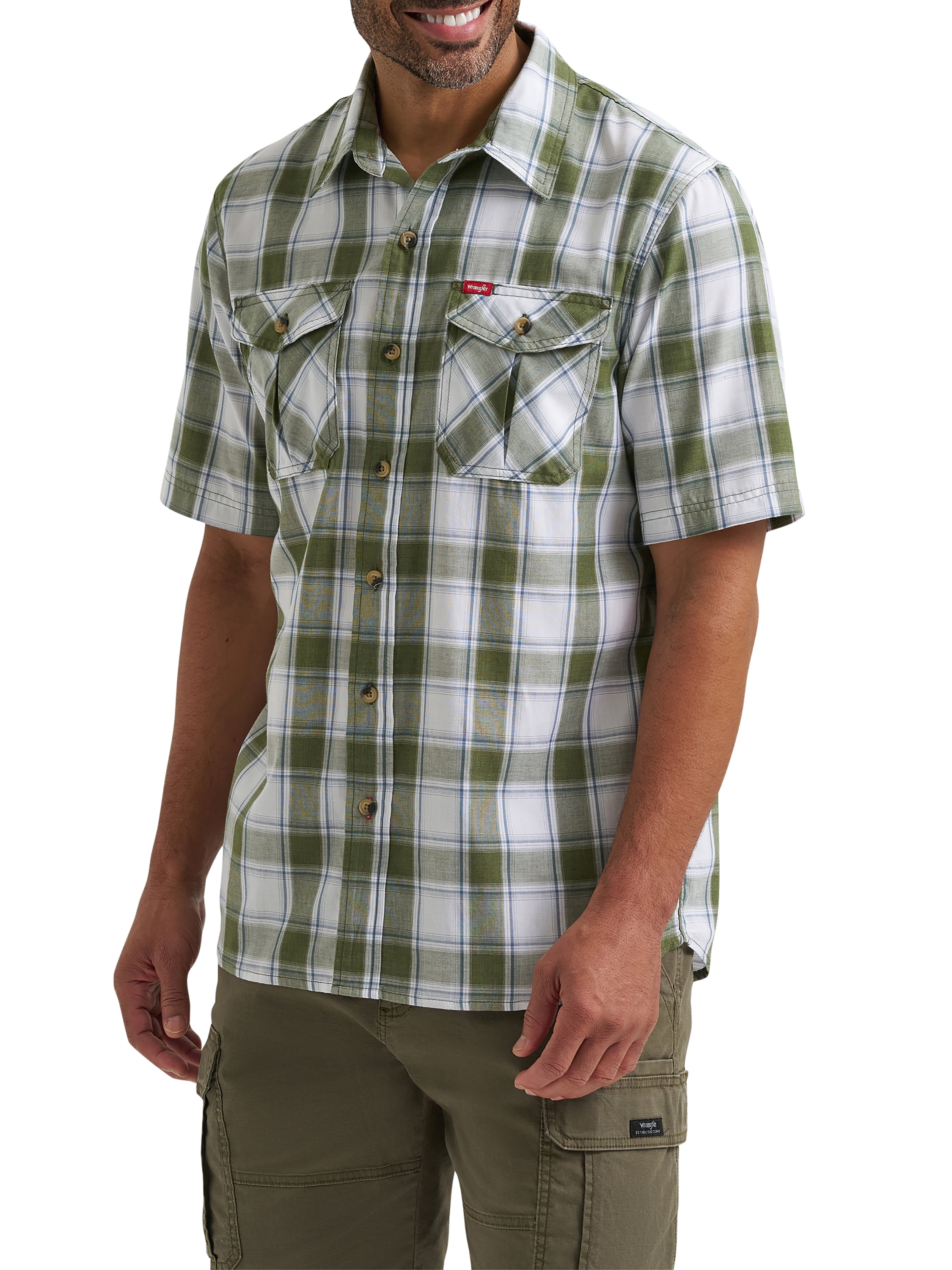 Wrangler® Men's Relaxed Stretch Poplin Shirt, Sizes S-5XL