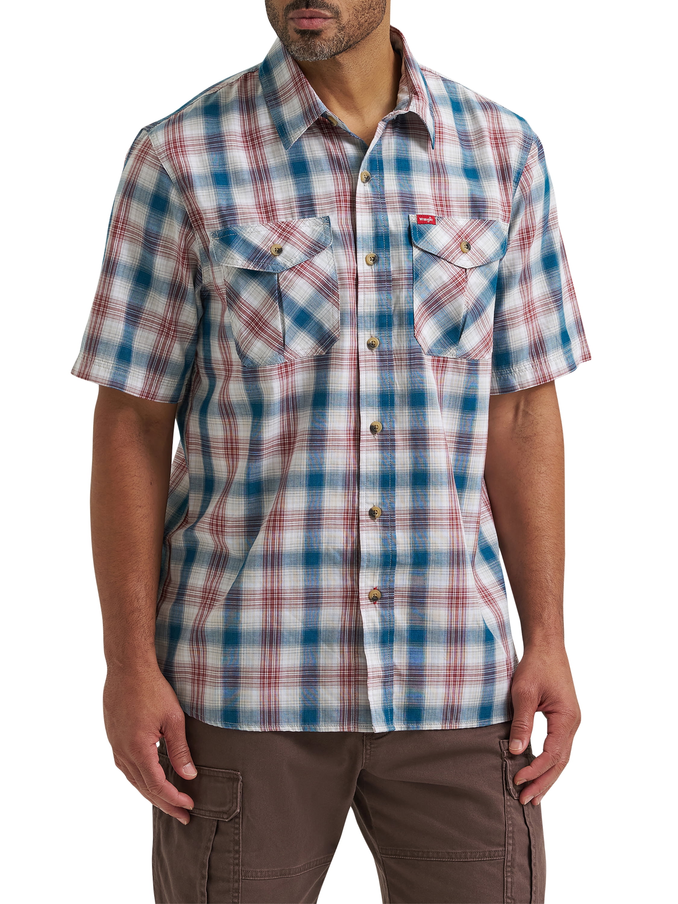 Wrangler® Men's Relaxed Stretch Poplin Shirt, Sizes S-5XL